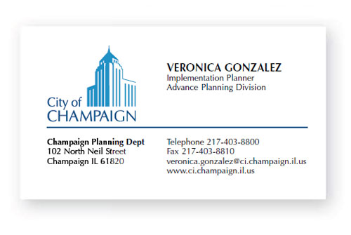 City of Champaign business card